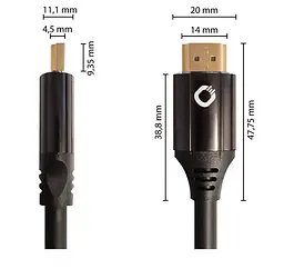 Кабель HDMI Oehlbach Black Magic MK II UHD v2.1 8K 48Gbit HDR Ethernet ARC 2 м Black - мініатюра 4