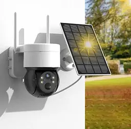 Вулична Wi-Fi камера відеоспостереження Solar Wi-Fi Camera Q6 Захист IP65 Сонячна батарея Білий - мініатюра 7