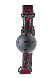 Кляп Dreamtoys Blaze Deluxe Breathable Ball Gag 4.7 см чорний з червоним - мініатюра 5