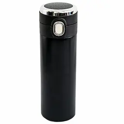 Чорна термокухоль з датчиком температури "Vacuum cup", термочашка для кави (420 мл), чашка термос (ST) - мініатюра 3