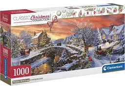 Пазл Clementoni Classic Christmas Collection: Різдвяна прогулянка (Classic Christmas Collection - Christmas Over the Bridge Panorama Puzzle - 1000 pcs.), 1000 ел. (панорама) (39999)