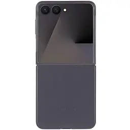 Шкіряний чохол Leather Case (AAA) для Samsung Galaxy Z Flip7 Dark Gray - мініатюра 2