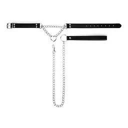 Ошейник с поводком Bedroom Fantasies: Collar with Chain - Silver - миниатюра 5