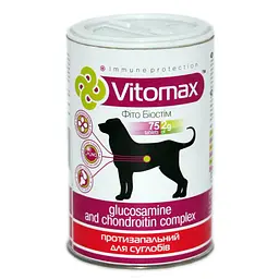 Vitomax з глюкозаміном та хондроітином протизапальний для суглобів собак 75 таблеток