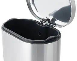 Відро для сміття з плавним закриттям овальне Mixxus Premium Strong-TC0105 SS Color 5л нержавіюча сталь MI7080, Нержавіюча сталь - мініатюра 9