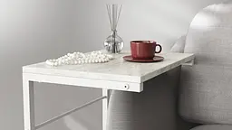Столик Террі Ferrum-decor 650x440x330 Білий метал ДСП Бетон 16 мм (FRD-104661) - мініатюра 2
