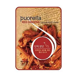 Тканинна маска для обличчя з червоним женьшенем Puorella Red Ginseng mask pack