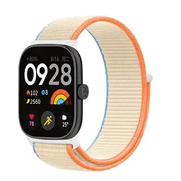 Ремінець нейлоновий ArmorStandart для Xiaomi Mi Band 9 Pro / 8 Pro / Redmi Watch 4 / Redmi Watch 5 Orange Beige (ARM73976)