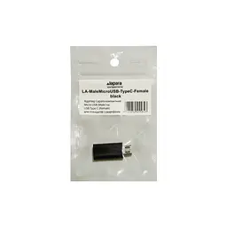 Перехідник Lapara Micro USB Male to USB 3.1 Type-C Female black (LA-MaleMicroUSB-TypeC-Female black) - мініатюра 3
