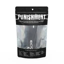 Нашийник із повідцем Punishment – Crystal Collar & Leash – Black, оздоблений кристалами, знімний повідець - мініатюра 4