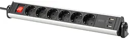 Блок розеток Office 6xSchuko 16A 3xUSB 2A вимикач 1.5м вилка Schuko Digitus osv0002185