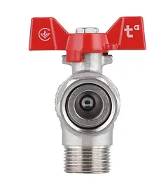 Кран кульовий Thermo Alliance Forte 1/2" ВЗ кутовий, PN40, з накидною гайкою, метелик SF224W15 - мініатюра 3