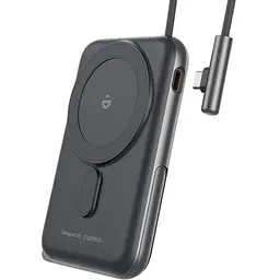 УМБ Choetech Magnetic Wireless 10000mAh 20W PD USB-C In/Out,Qi-15W,build-in cabel Black (B735-CCBK) - мініатюра 6
