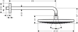 Верхній душ Hansgrohe Raindance Select S 300 27378000, Хром - мініатюра 2