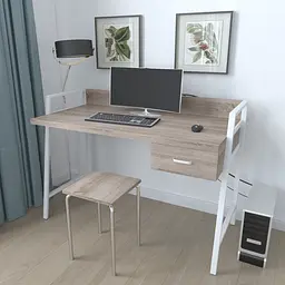Письмовий стіл Ferrum-decor 750x1000x600 Білий метал ДСП Дуб Сонома Трюфель 32 мм (FRD-103440)
