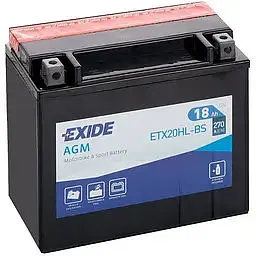 Мото акумулятор EXIDE AGM 6СТ-18Ah АзЕ 12В 270А (EN) ETX20HL-BS - мініатюра 2
