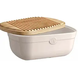 Хлібниця з кришкою-дошкою Emile Henry Storage 6.8 л, 35.5x24.8x15.5 см бежева (028750) - мініатюра 4