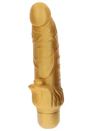 Вібратор Get Real Gold Dicker Stim 22 см (золотий) - мініатюра 12