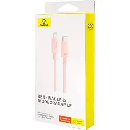 Кабель Baseus Habitat Series Fast Charging Cable Type-C to Type-C 100W 2m P10360202421-01 Pink - мініатюра 5