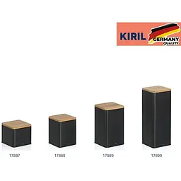 Ємність для зберігання сипучих Kela Kiril 11.5х11.5х14.5 см 1.4 л чорна (17888) - мініатюра 3