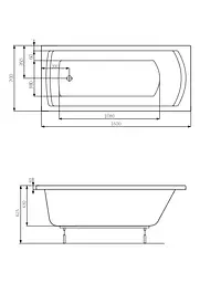 Ванна акрилова Roca Lnea в комплекті з ніжками 160x70 A24T018000 - мініатюра 2