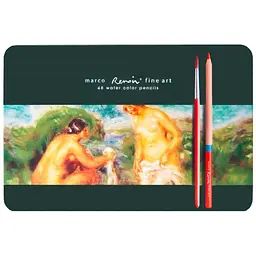 Олівці кольорові акварельні "Marco FineArt" 48 кол. /FineArtAqua-48TN/ Renoir, кедр, металевий пенал (3/18)