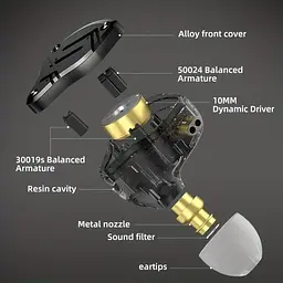 Дротові вакуумні навушники KZ ZS10 PRO X / Black - мініатюра 6
