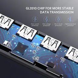 USB Hub UGREEN 4-port 15см USB 3.0 Активний, Metal Plated Shell, Ultra Slim CM219 Сірий - мініатюра 5