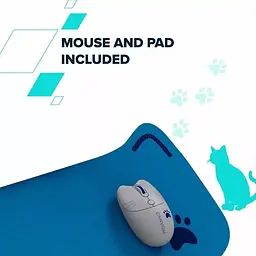 Комплект (Клавіатура та Миша) CANYON HSET-W6 EN Kitty Edition AAA+АА Wireless Blue - мініатюра 8