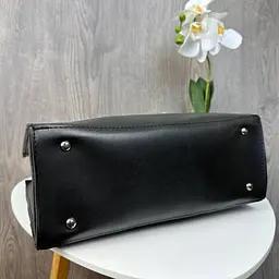 Сумка жіноча велика чорна замшева стильна на кожен день - мініатюра 8