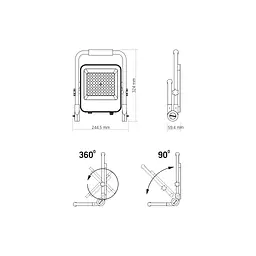 Прожектор Videx LED акумуляторний PREMIUM VIDEX F2A 50W 5000K (VL-F2A-505) - мініатюра 5