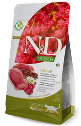 Сухий беззерновий корм Farmina N&D QUINOA URINARY, DUCK & CRANBERRY ADULT для профілактики сечокам'яної хвороби з качкою , кіноа, журавлиною та ромашкою 5 кг