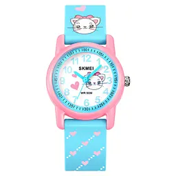Дитячий наручний годинник Skmei 2157 Котик для дівчинки електронний Cat Pink, 2157CT (19155)