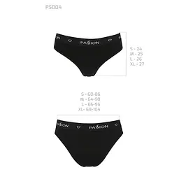 Трусики-сліпи з бавовни з еластаном Passion PS004 PANTIES M, black - мініатюра 6