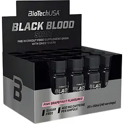 Набір передтренік BiotechUSA Black Blood Shot Lemonade 1.2 л (20 шт. х 60 мл)