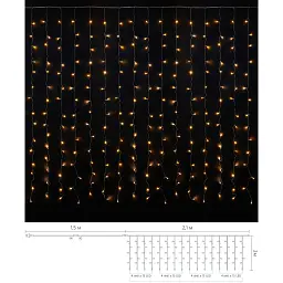 Гірлянда Delux Curtain С 240LED 2х2 м теплий білий/прозорий IP20 (90017991) - мініатюра 2