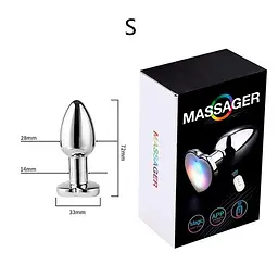 Металева смарт анальна пробка Magic Motion Equinox LED з вібрацією та пультом ДК 7.2х2.8 см - мініатюра 2