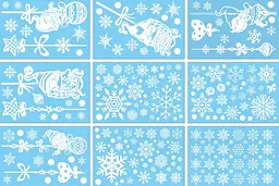 Набір новорічних наклейок на вікно New Year 8 13764 20×30 см 9 аркушів