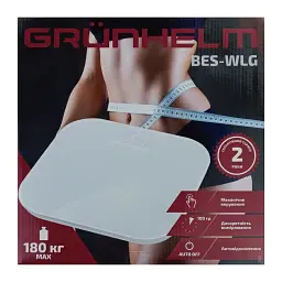 Ваги електронні Grunhelm BES-WLG максимальна вага 180 кг білі  (129932) - мініатюра 2
