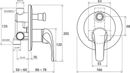 Змішувач прихованого монтажу Ravak Rosa RS 061.00 X070014, Хром - мініатюра 2