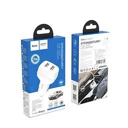 Зарядний адаптер автомобільний HOCO Leader Z36 2USB 2.4 ампера Білий - мініатюра 2