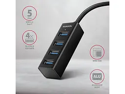 Мультипортовий адаптер AXAGON SuperSpeed Mini USB-A Black (HUE-M1A) - мініатюра 3