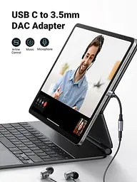 Перехідник USB Type-C для 3.5 mm Ugreen AV161 з DAC chip аудіоадаптер для навушників Space Grey (80154) - мініатюра 4