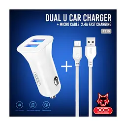 Зарядний пристрій XO 2xUSB 2.4A + cable USB to Micro 5P white (TZ10-M-WH) - мініатюра 3