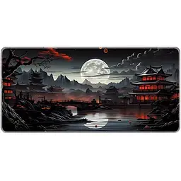 Килимок для миші та клавіатури "Japanese Town" 80×30 см, Чорний