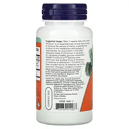 Вітаміни та мінерали NOW Tri-Chromium 500 mcg, 90 вегакапсул - мініатюра 3
