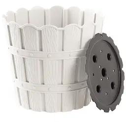 Горщик для квітів Violet House 1046 Bamboo White з дренажем 3 л (1046 BAMBOO White д/квітів із др) - мініатюра 2