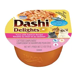 Ласощі для котів INABA Dashi Delights, тунець із лососем, 70 г