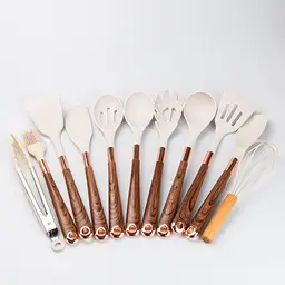 Набір кухонного приладдя з підставкою 11 штук, коричневий TS Kitchen HP27475 - мініатюра 4