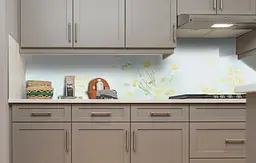 Вініловий кухонний фартух Польові Ромашки наклейка ПВХ візерунки Квіти Блакитний 60х300 см Happy Pocket Z181549 - мініатюра 3